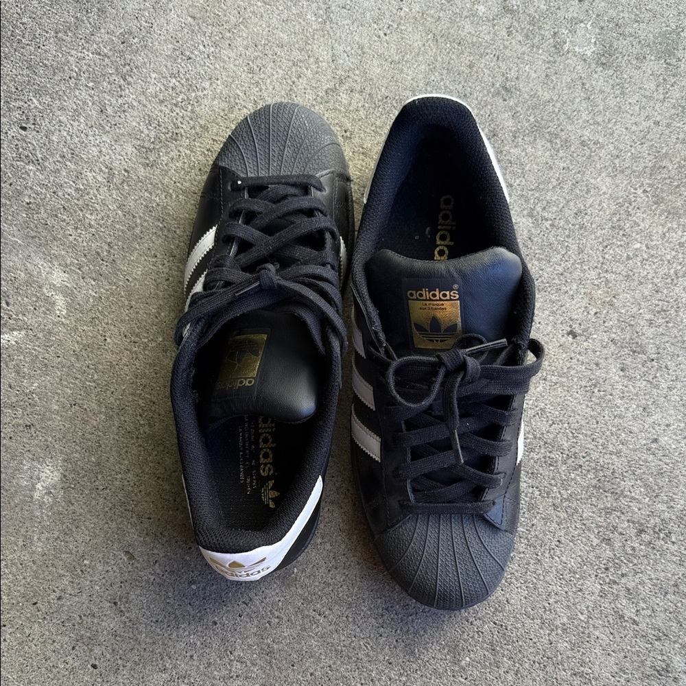 adidas Black & White Shell Toe Sneakers